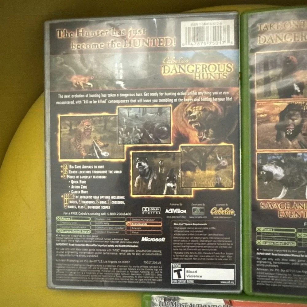 Cabela's Dangerous Hunts 1 & 2 Deer Hunt Microsoft Xbox 2003 Complete w/Manuals
